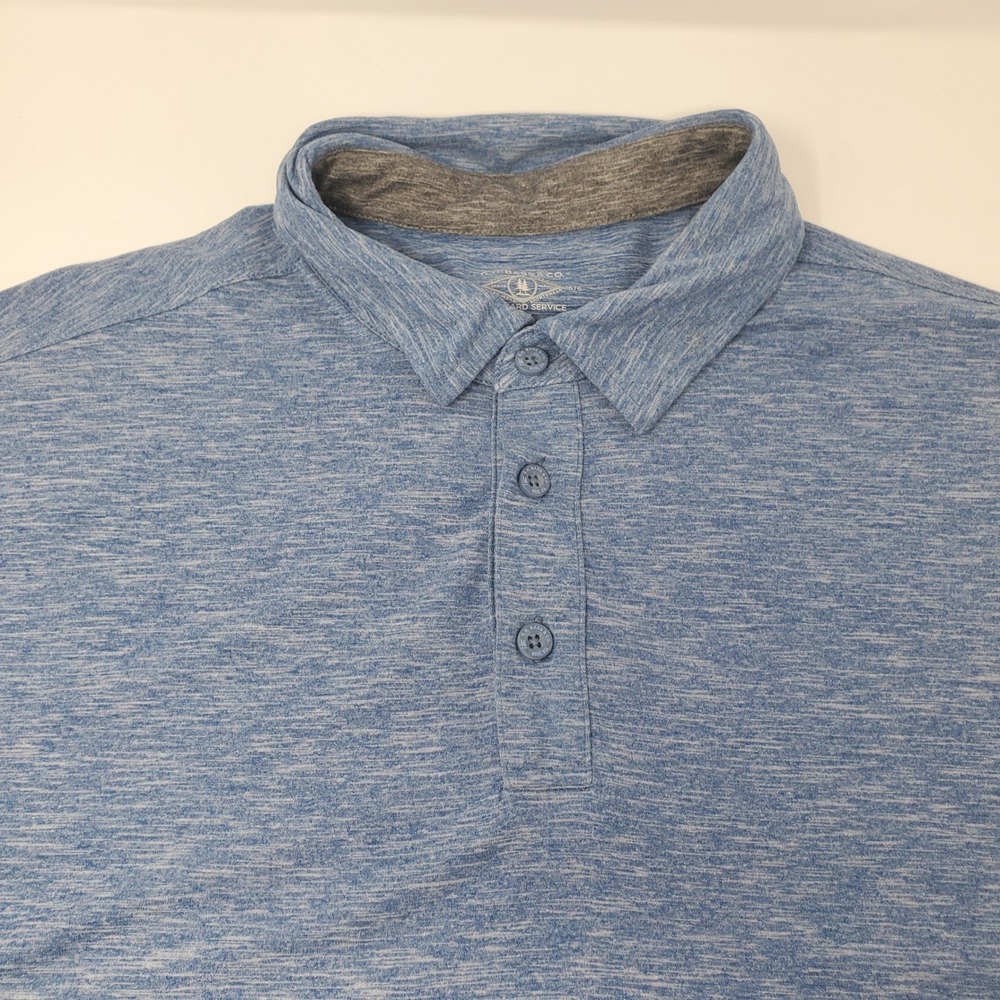 G.H. Bass & Co. Polo Mens XL Slub Jersey Blue CMGHBK015-BLU Stretch